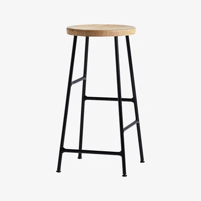 Made in Design Cornet Bar stool - / H 65 cm - Bois & métal by Hay Black/Natural wood
