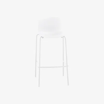 Made in Design Troy Outdoor Bar stool - Plastic & 4 metal feet - H 65 cm by Magis White