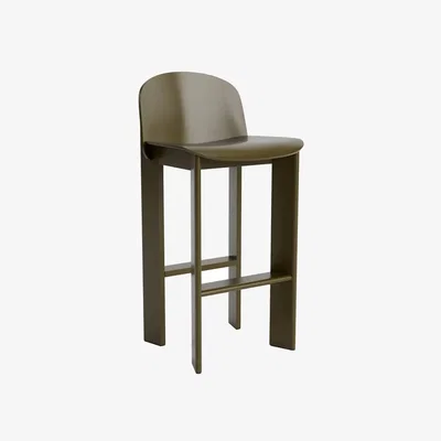 Made in Design Chisel 35 High Bar chair wood green / H 75 cm - Hay