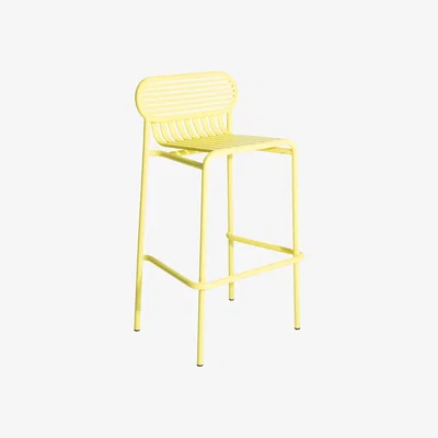 Made in Design Week-End Bar stool - / Aluminium - H 80 cm by Petite Friture Yellow