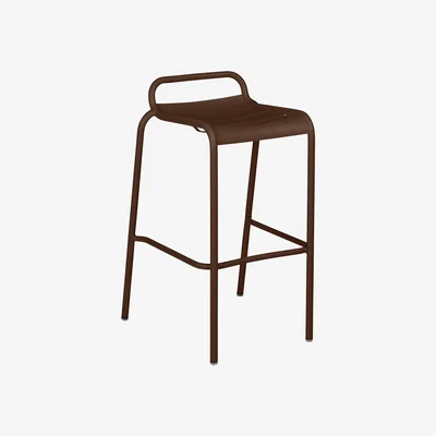 Made in Design Luxembourg High stool - / Aluminium - H 78 cm by Fermob Red/Brown