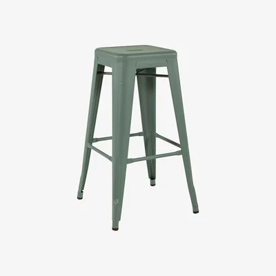 Made in Design Stackable bar stool H Indoor metal / H 75 cm - Steel Colour - For indoors - Tolix