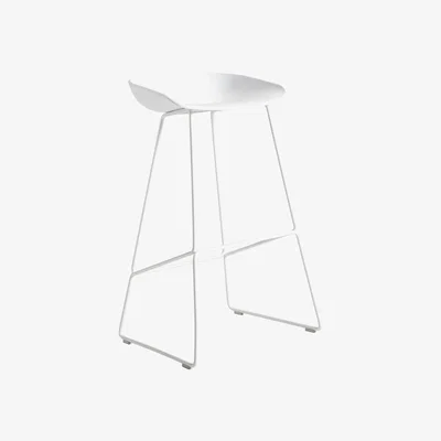 Made in Design About a stool AAS 38 Bar stool - H 75 cm - Steel sled base by Hay White