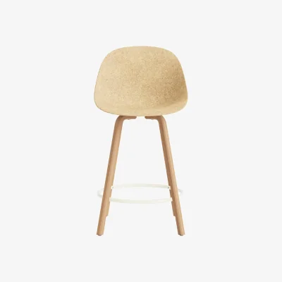 Made in Design Mat Chair Bar chair cane & fibres beige / H 65 cm - Hemp / Beechwood Base, legs - Normann Copenhagen
