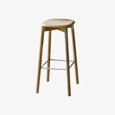 Made in Design Soft Edge 32 High stool - H 75 cm / Wood by Hay Natural wood