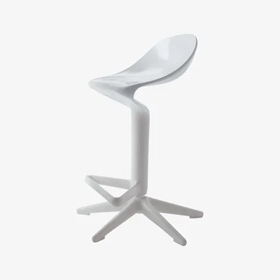 Made in Design Spoon Adjustable bar stool - Pivoting - Plastic by Kartell White