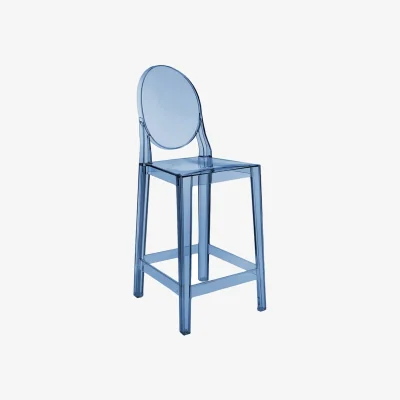 Made in Design One more Bar chair plastic material blue / H 65 cm - Kartell