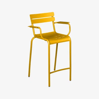 Made in Design Luxembourg Bridge Bar chair - / H 69.5 cm - Aluminium by Fermob Yellow