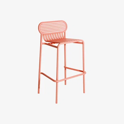 Made in Design Week-end Bar stool metal orange / Aluminium - H 80 cm - Petite Friture