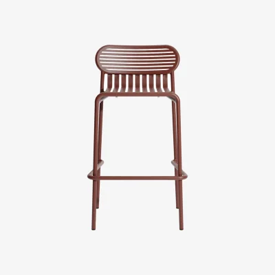 Made in Design Week-end Bar stool metal red / Aluminium - H 80 cm - Petite Friture