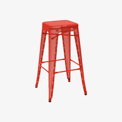 Made in Design H Perforé Bar stool - H 75 cm - Glossy color by Tolix Red