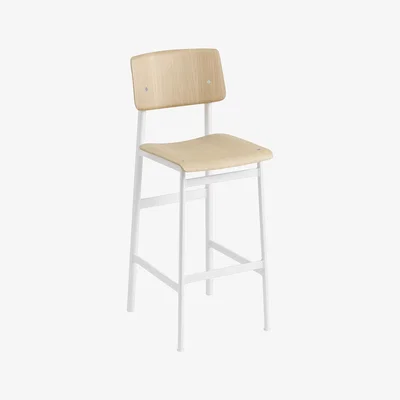 Made in Design Loft Bar chair - / H 75 cm - Wood & metal by Muuto Natural wood