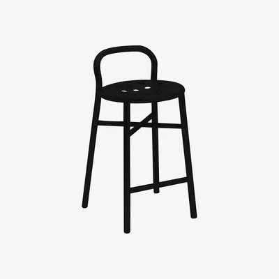 Made in Design Pipe Bar stool - H 67 cm - Metal by Magis Black