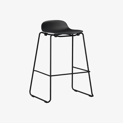 Made in Design Form Bar stool - stackable / Metal legs - H 75 cm by Normann Copenhagen Black