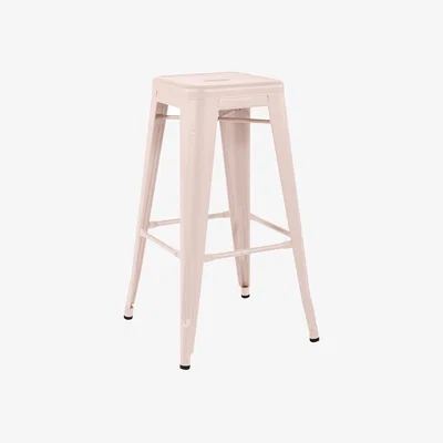 Made in Design Stackable bar stool H Indoor metal / H 75 cm - Steel Colour - For indoors - Tolix