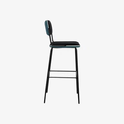 Made in Design Double Jeu Bar chair - / H 76 cm - Padded by Maison Sarah Lavoine Blue