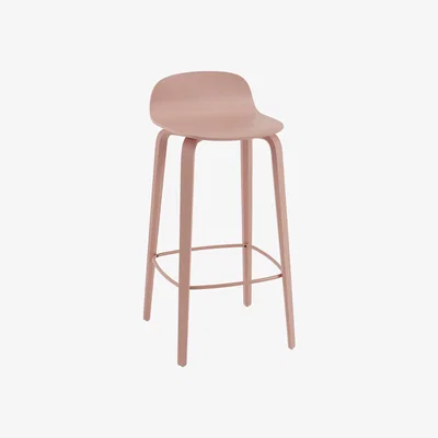 Made in Design Visu Bar stool - / Wood - H 75 cm by Muuto Pink