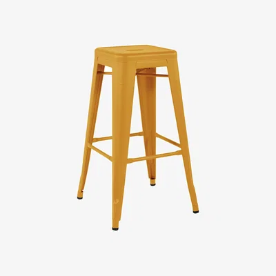 Made in Design Stackable bar stool H Indoor metal / H 75 cm - Steel Colour - For indoors - Tolix