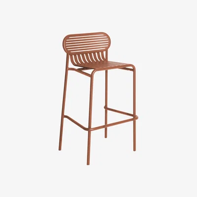 Made in Design Week-end Stacking bar stool - / Aluminium - H 80 cm by Petite Friture Brown