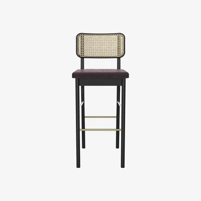Made in Design Cannage Bar stool cane & fibres natural wood / H 65 cm - RED Edition