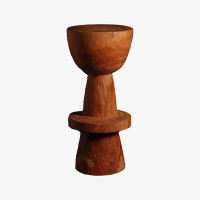 Made in Design Ball Bar stool - Wood - H 74 cm by Pols Potten Natural wood