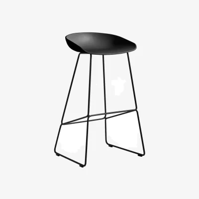 Made in Design About a stool AAS 38 HIGH Bar stool plastic material black / H 75 cm - Recycled - Hay