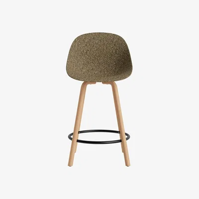 Made in Design Mat Chair Bar chair cane & fibres / H 65 cm - Navy Alga / Beechwood Base, legs - Normann Copenhagen
