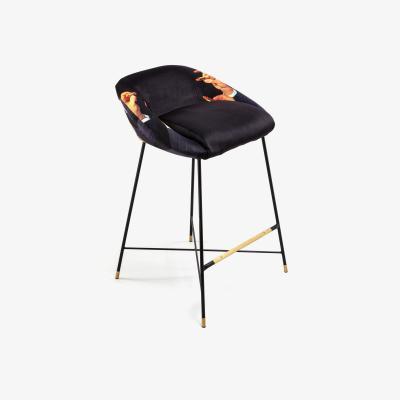Made in Design Toiletpaper Bar stool - / Lipsticks - Padded & velvet - H 92 cm by Seletti Multicoloured
