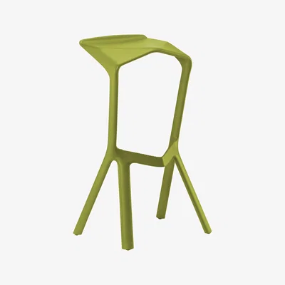 Made in Design Miura Bar stool - H 78 cm - Plastic by Plank Yellow