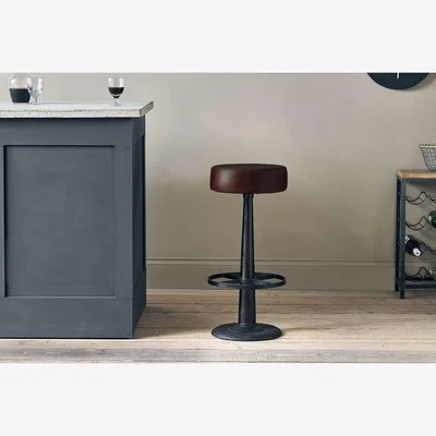 Nkuku nkuku Narwana Leather Round Stool | Seating