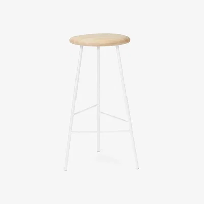 Nordic Nest Warm Nordic Pebble barstool Ash oil h.75 white legs
