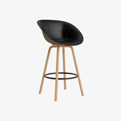 Nordic Nest Normann Copenhagen Mat Bar Armchair armchair front-upholstered 75 cm Ultra 41599-seaweed-beech-black steel