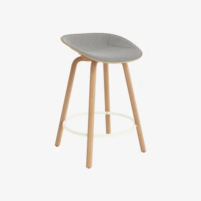 Nordic Nest Normann Copenhagen Mat Barstool front-upholstered 65 cm. Remix 133-hemp-beech-cream steel