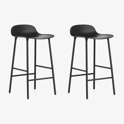 Nordic Nest Normann Copenhagen Form Chair bar stool metal legs Black 2-pack