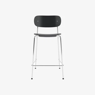 Nordic Nest Audo Copenhagen Co Bar Chair bar stool Black oak-chromed steel 65 cm