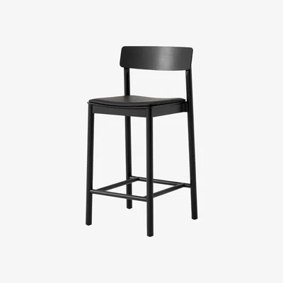 Nordic Nest &Tradition Betty TK14 Counter Chair 65 cm Noble leather black-black laquered ash