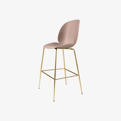 Nordic Nest Gubi Beetle Barstool high Sweet pink brass legs