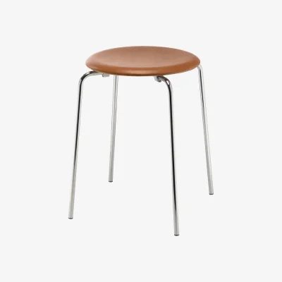 Nordic Nest Fritz Hansen Dot stool leather Essential walnut-chrome