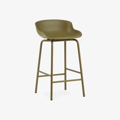 Nordic Nest Normann Copenhagen Hyg barstool metal legs 65 cm Olive green