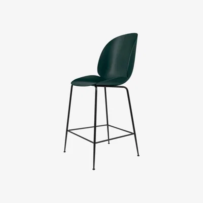 Nordic Nest Gubi Beetle barstool low Dark green black steel legs