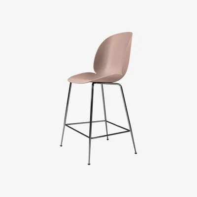 Nordic Nest Gubi Beetle barstool low Sweet pink black chromed steel legs