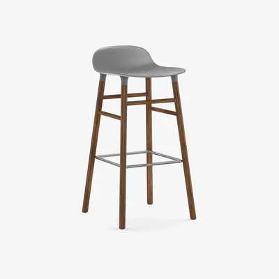 Nordic Nest Normann Copenhagen Form barstool walnut legs Grey