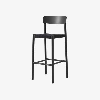Nordic Nest &Tradition Betty TK15 Bar Chair 75 cm Black lacquered ash-black linen