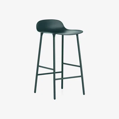 Nordic Nest Normann Copenhagen Form barstool low Green green-coated steel legs