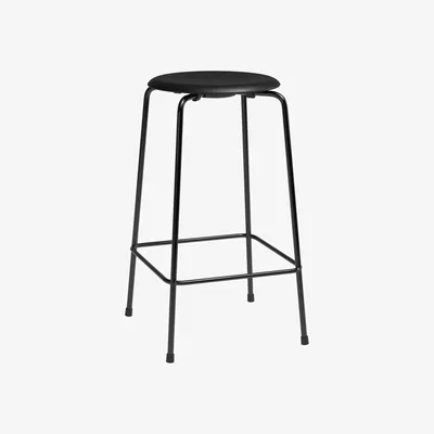 Nordic Nest Fritz Hansen High Dot counter stool 4 legs Essential black leather-black steel