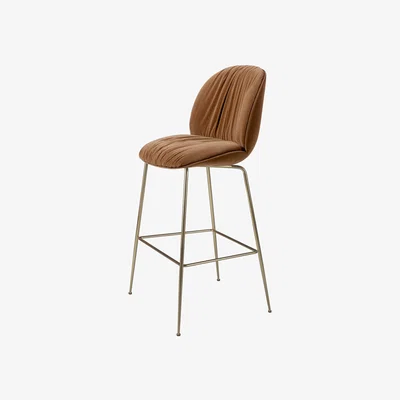 Nordic Nest GUBI Beetle Soft barstool 75 cm fully upholstered Sunday Dedar 112-antique brass