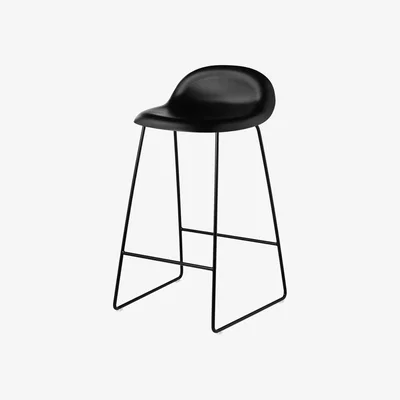 Nordic Nest Gubi Gubi 3D barstool low Black black steel sled base