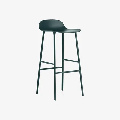 Nordic Nest Normann Copenhagen Form Barstool high Green green-lacquered steel legs