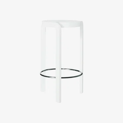 Nordic Nest Swedese Spin barstool Ash white glaze foot ring in chrome