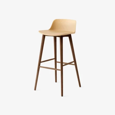 Nordic Nest &Tradition Rely HW123 bar stool Beige sand-lacquered walnut 75 cm